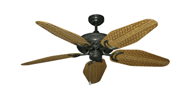 Atlantis Ceiling Fan Intricate Weave Traditional Collection - Wet Rated HD Motor Remote Adaptable