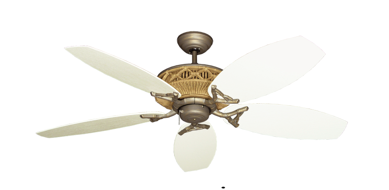 The Tiki Ceiling Fan Outdoor Collection - High Performance Motor Remote Adaptable