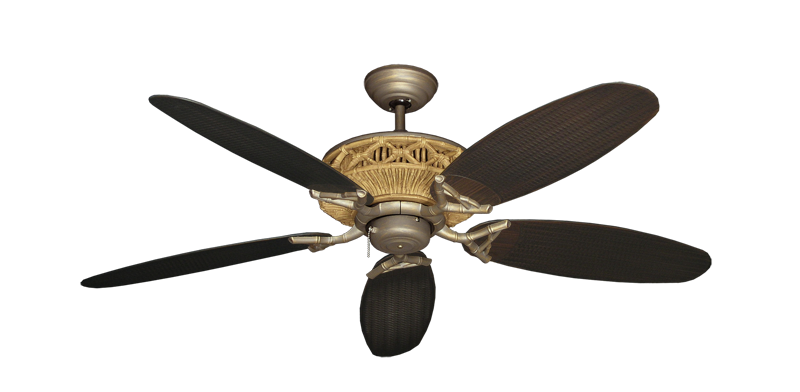 The Tiki Ceiling Fan Outdoor Collection - High Performance Motor Remote Adaptable