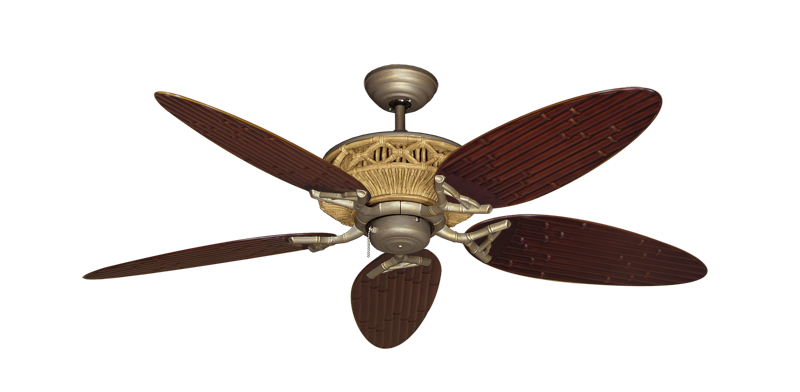 The Tiki Ceiling Fan Outdoor Collection - High Performance Motor Remote Adaptable