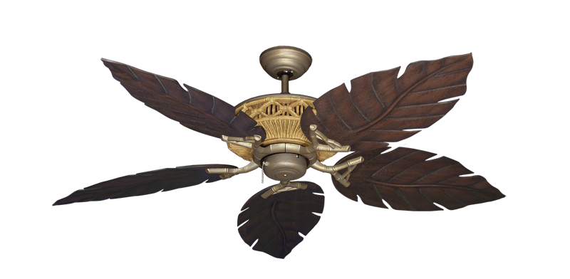 The Tiki Ceiling Fan Outdoor Collection - High Performance Motor Remote Adaptable