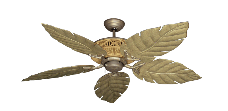 The Tiki Ceiling Fan Outdoor Collection - High Performance Motor Remote Adaptable