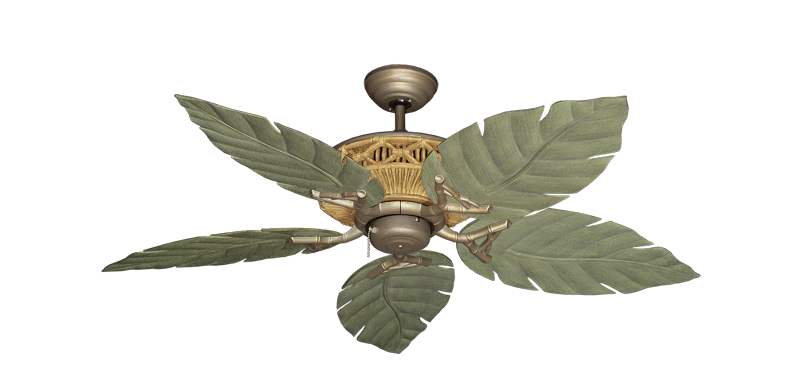 The Tiki Ceiling Fan Outdoor Collection - High Performance Motor Remote Adaptable