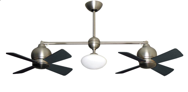 Metropolitan Dual Ceiling Fan Modern Collection w/ Light Indoor/Outdoor w/Remote