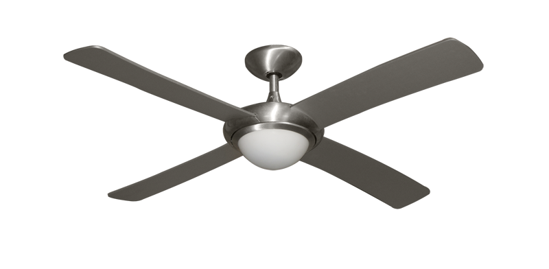 Luna 52" Ceiling Fan Modern Collection Brushed Aluminum Indoor / Outdoor w/ Remote Control