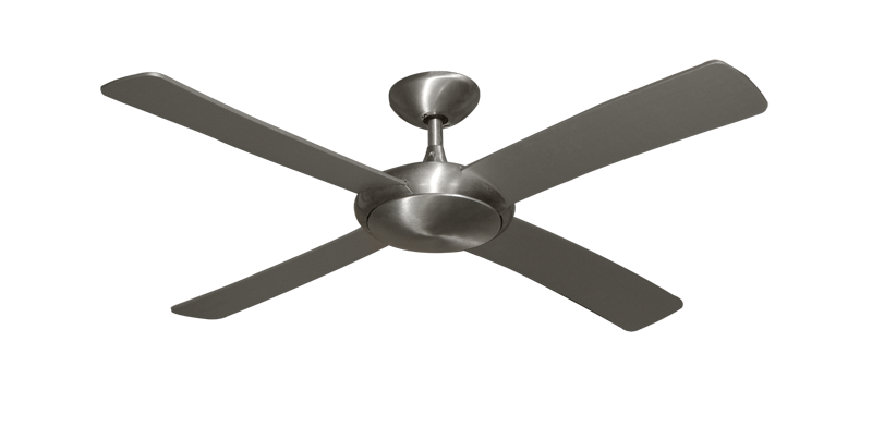 Luna 52" Ceiling Fan Modern Collection Brushed Aluminum Indoor / Outdoor w/ Remote Control