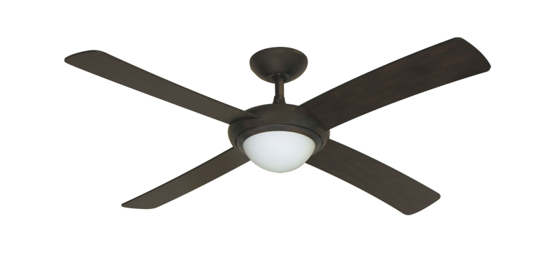 Luna 52" Ceiling Fan Modern Collection Brushed Aluminum Indoor / Outdoor w/ Remote Control