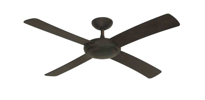 Luna 52" Ceiling Fan Modern Collection Brushed Aluminum Indoor / Outdoor w/ Remote Control