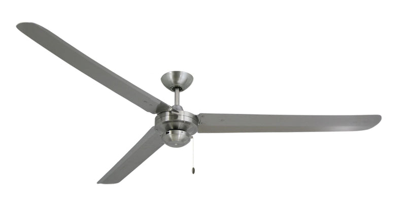 Tornado 72" Stainless Steel Ceiling Fan Modern Collection Indoor / Outdoor w/Remote - High Efficiency Motor