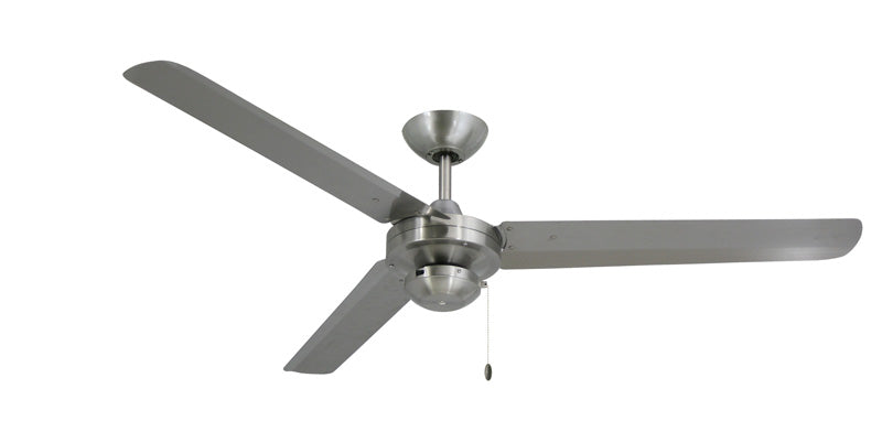 Tornado 56" Stainless Steel Ceiling Fan Modern Collection Indoor / Outdoor w/Remote - High Efficiency Motor